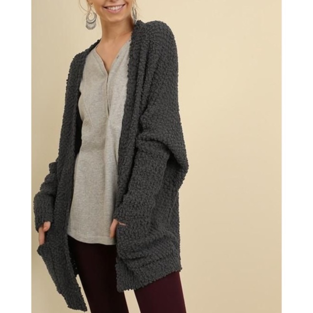 UMGEE Popcorn Cardigan Oversized Dolman Sweater - Picture 1 of 4